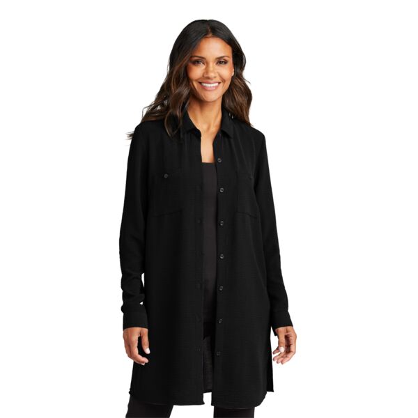 Women's Textured Crepe Long Tunic Thumbnail