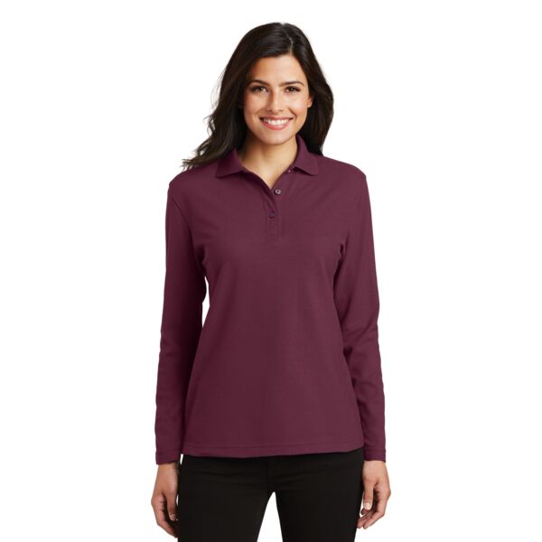 Women's Silk Touch Long Sleeve Polo Thumbnail
