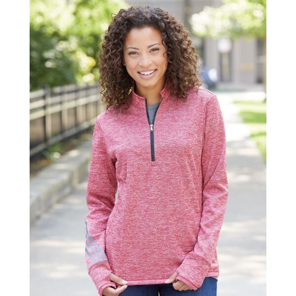 Women's Brushed Terry Heathered Quarter-Zip Pullover Thumbnail