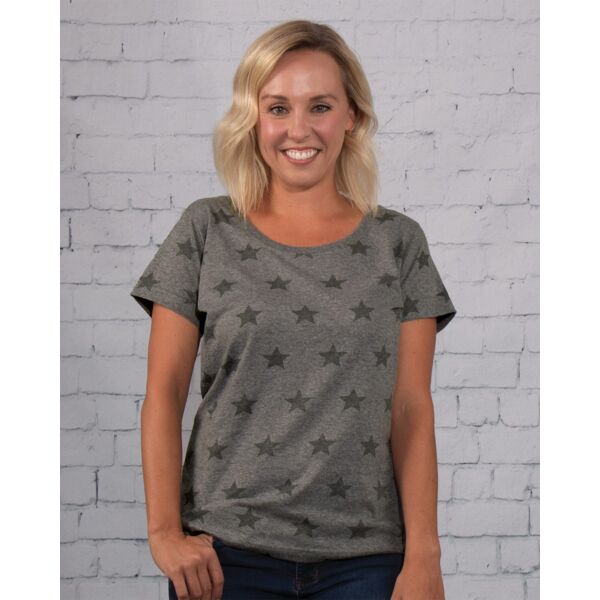 Women's Star Print Scoop Neck Tee Thumbnail